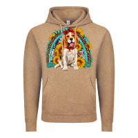 Vintage Coffee beagle turquoise and sunflowers rainbow Vintage Hoodie - Artiststas