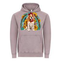 Vintage Zinc beagle turquoise and sunflowers rainbow Vintage Hoodie - Artiststas