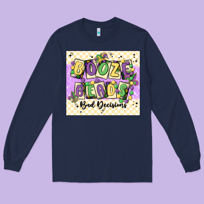 Booze Beads Long Sleeve Tee Designed By Maliassmallbusiness