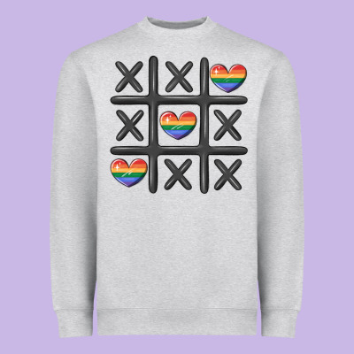 Pride Tic Tac Toe Heavyweight Sweatshirt Designed By Maliassmallbusiness