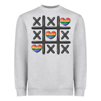 Heather Grey pride tic tac toe Heavyweight Sweatshirt - MaliasSmallBusiness