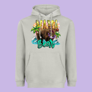 Mama Bear Summer Heavyweight Hoodie Designed By Nancycooperartshop