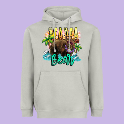 Mama Bear Summer Heavyweight Hoodie Designed By Nancycooperartshop