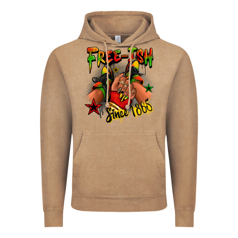 Free-ish Since 1865 Juneteenth Black Girl Sneakers Vintage Hoodie by RanaPortraitStore | Teevron