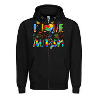 Black i love someone with autism Zipper Hoodie - LillyAllenDesigns
