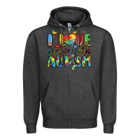 Charcoal Heather i love someone with autism Zipper Hoodie - LillyAllenDesigns
