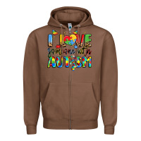 Chestnut i love someone with autism Zipper Hoodie - LillyAllenDesigns