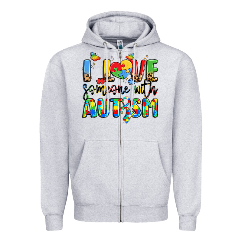 I Love Someone With Autism Zipper Hoodie by LillyAllenDesigns | Teevron