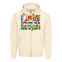 Sandshell i love someone with autism Zipper Hoodie - LillyAllenDesigns