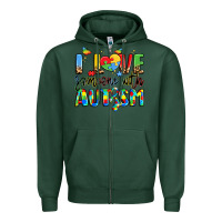 Sports Green i love someone with autism Zipper Hoodie - LillyAllenDesigns