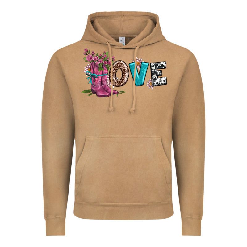 Valentines Day Love And Boots Vintage Hoodie by AdoDesignShop | Teevron