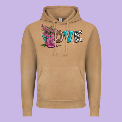Valentines Day Love And Boots Vintage Hoodie Designed By Adodesignshop