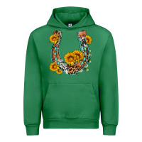 Emerald western leopard cowhide sunflowers horseshoe Urban Hoodie - OliviaCreatesArt
