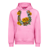 Fuchsia Pink western leopard cowhide sunflowers horseshoe Urban Hoodie - OliviaCreatesArt