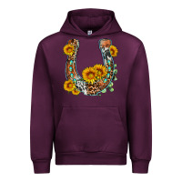 Mauve Wine western leopard cowhide sunflowers horseshoe Urban Hoodie - OliviaCreatesArt