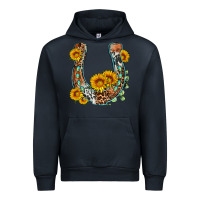 Navy western leopard cowhide sunflowers horseshoe Urban Hoodie - OliviaCreatesArt