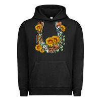 Pigment Black western leopard cowhide sunflowers horseshoe Urban Hoodie - OliviaCreatesArt
