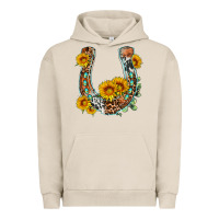 Pigment French Oak western leopard cowhide sunflowers horseshoe Urban Hoodie - OliviaCreatesArt