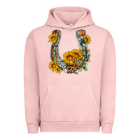 Pigment Salmon western leopard cowhide sunflowers horseshoe Urban Hoodie - OliviaCreatesArt