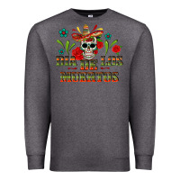 Charcoal Heather Dia De Los Muertos Premium Sweatshirt - texasbilliewilder