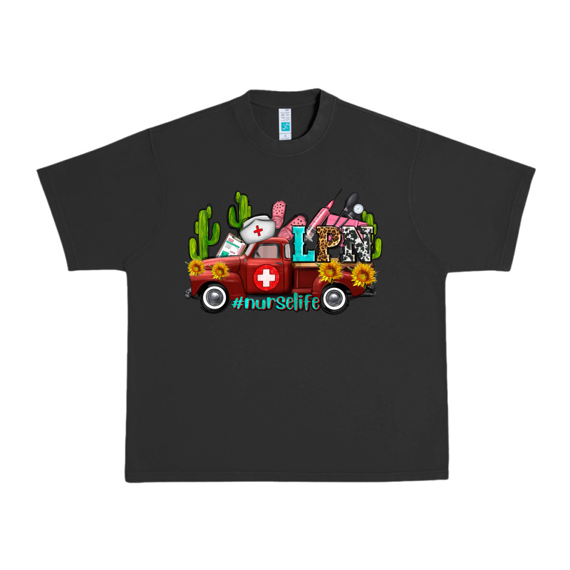 Lpn Nurse Truck With Cactus And Sunflowers Urban Heavy Tee by AdoDesignShop | Teevron