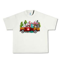 Pistachio lpn nurse truck with cactus and sunflowers Urban Heavy Tee - AdoDesignShop