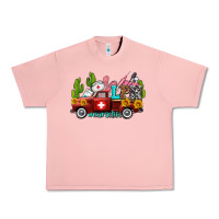 Salmon lpn nurse truck with cactus and sunflowers Urban Heavy Tee - AdoDesignShop