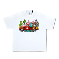 White lpn nurse truck with cactus and sunflowers Urban Heavy Tee - AdoDesignShop