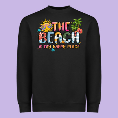 The Beach Is My Happy Place Heavyweight Sweatshirt Designed By Maliassmallbusiness