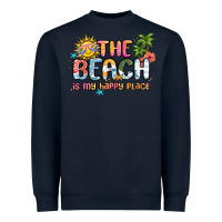 Navy the beach is my happy place Heavyweight Sweatshirt - MaliasSmallBusiness