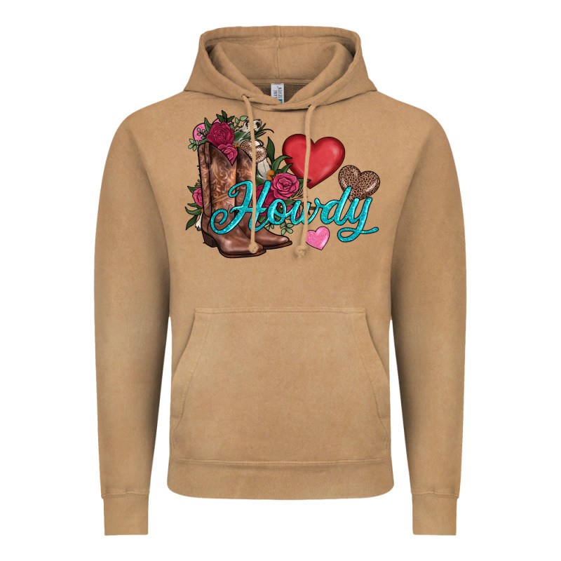 Valentines Day Howdy And Boots Vintage Hoodie by AdoDesignShop | Teevron