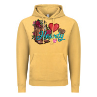 Vintage Mustard valentines day howdy and boots Vintage Hoodie - AdoDesignShop