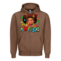 Chestnut autism afro girl Zipper Hoodie - LillyAllenDesigns