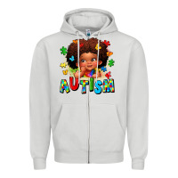Dove Grey autism afro girl Zipper Hoodie - LillyAllenDesigns