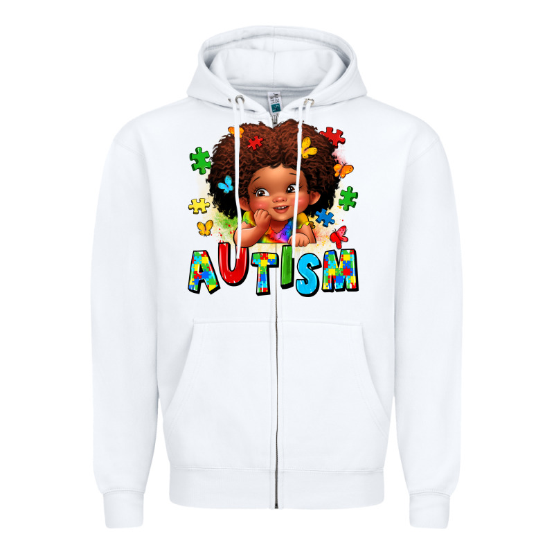 Autism Afro Girl Zipper Hoodie by LillyAllenDesigns | Teevron