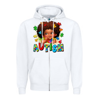 White autism afro girl Zipper Hoodie - LillyAllenDesigns