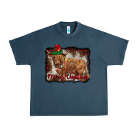 Midnight Navy merry christmas highland cow Urban Heavy Tee - BarkalooDesign