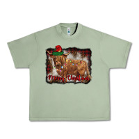 Oil Green merry christmas highland cow Urban Heavy Tee - BarkalooDesign