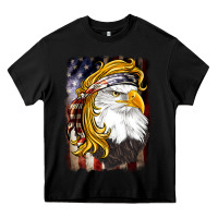 Black american mullet   eagle Heavy Core Tee - BarkalooDesign