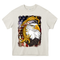 Cream american mullet   eagle Heavy Core Tee - BarkalooDesign
