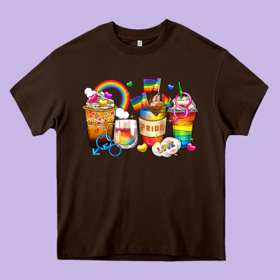 Pride Coffee Cups Heavy Core Tee Designed By Zillion Design Studio