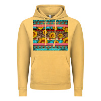 Vintage Mustard western sunflowers turquoise Vintage Hoodie - Artiststas