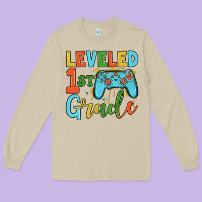 Leveled 1 St Grade Long Sleeve Tee Designed By Jahusdesignshop
