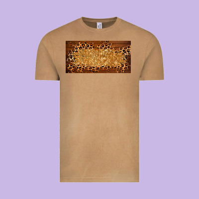 Wooden Leopard Glitter  License Plate Template Vintage Tee Designed By Barkaloodesign