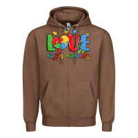 Chestnut love autism awareness Zipper Hoodie - LillyAllenDesigns