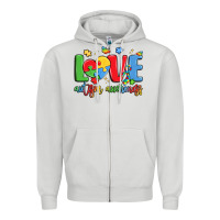 Dove Grey love autism awareness Zipper Hoodie - LillyAllenDesigns