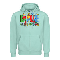 Seafoam love autism awareness Zipper Hoodie - LillyAllenDesigns