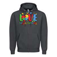 Smoke love autism awareness Zipper Hoodie - LillyAllenDesigns