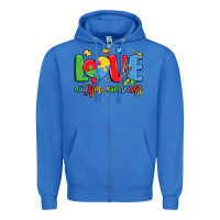 True Royal love autism awareness Zipper Hoodie - LillyAllenDesigns