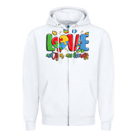 White love autism awareness Zipper Hoodie - LillyAllenDesigns
